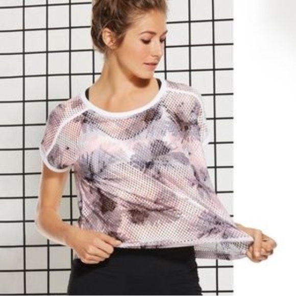 Fabletics Tops - Fabletics floral mesh top